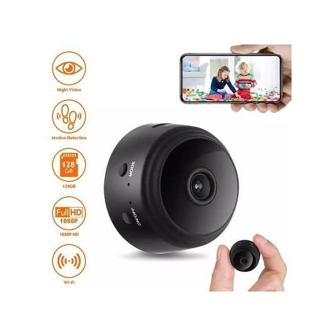 Mini Caméra Surveillance WiFi Full HD 1080p Détection Mouvement Vision Nocturne